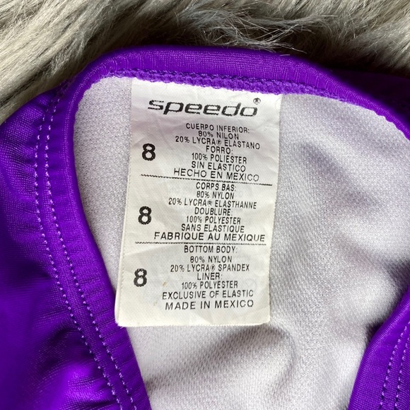Girls 8 SPEEDO 2 Piece Tankini Bathing Suit Purple - Picture 11 of 12